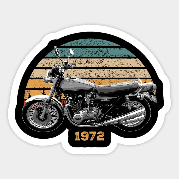 1972 Kawasaki Z1 Vintage Motorcycle Design Sticker by Madisen Harvey